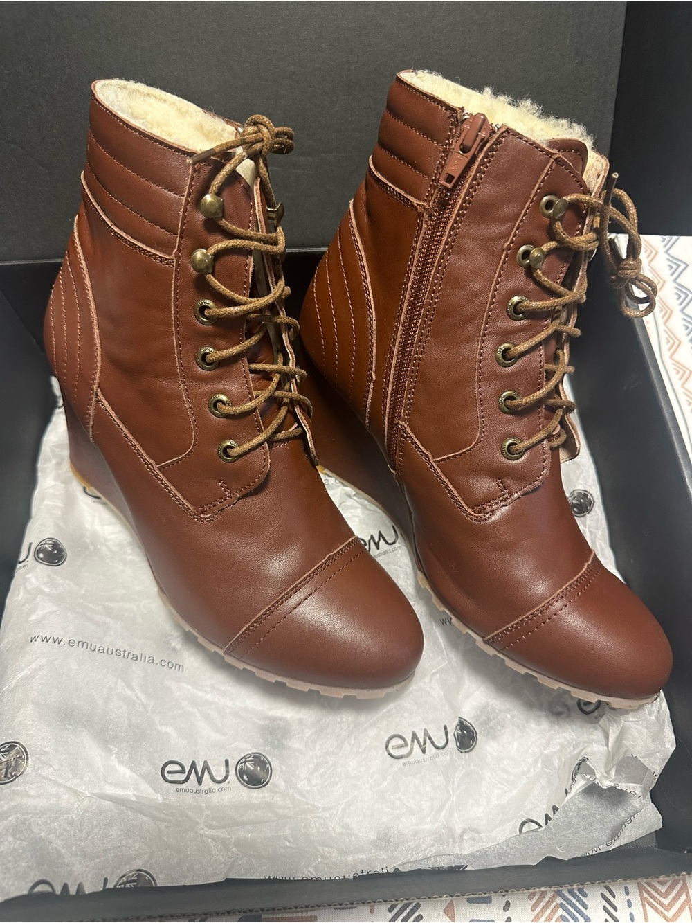 EMU Australia Hazelnut/Brown Wedge boots